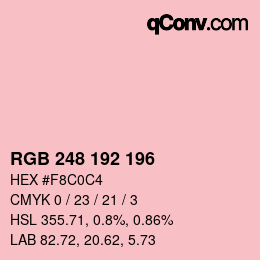 颜色代码: RGB 248 192 196 | qconv.com