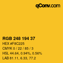 カラーコード: RGB 248 194 37 | qconv.com