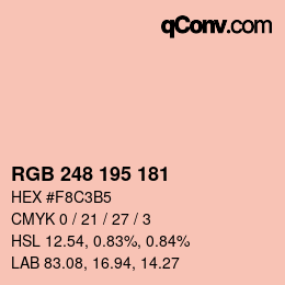 颜色代码: RGB 248 195 181 | qconv.com