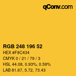 カラーコード: RGB 248 196 52 | qconv.com