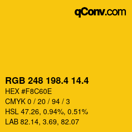 カラーコード: RGB 248 198.4 14.4 | qconv.com