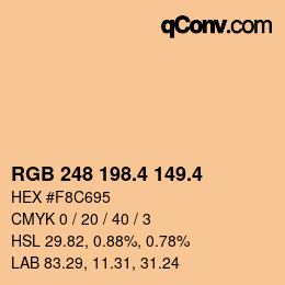 カラーコード: RGB 248 198.4 149.4 | qconv.com
