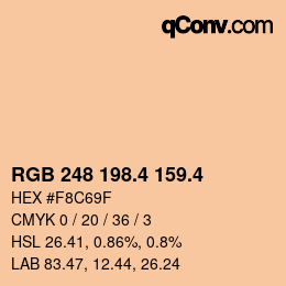 カラーコード: RGB 248 198.4 159.4 | qconv.com