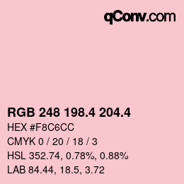 カラーコード: RGB 248 198.4 204.4 | qconv.com