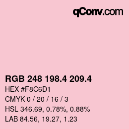 カラーコード: RGB 248 198.4 209.4 | qconv.com