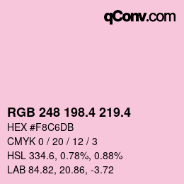 カラーコード: RGB 248 198.4 219.4 | qconv.com