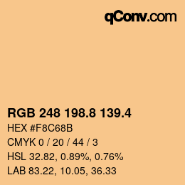 カラーコード: RGB 248 198.8 139.4 | qconv.com