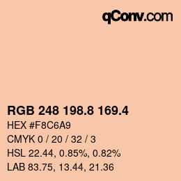 カラーコード: RGB 248 198.8 169.4 | qconv.com