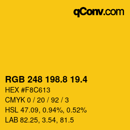 カラーコード: RGB 248 198.8 19.4 | qconv.com