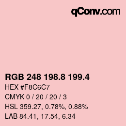 カラーコード: RGB 248 198.8 199.4 | qconv.com