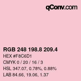 カラーコード: RGB 248 198.8 209.4 | qconv.com