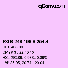 カラーコード: RGB 248 198.8 254.4 | qconv.com