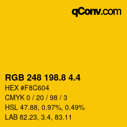 カラーコード: RGB 248 198.8 4.4 | qconv.com