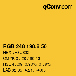 Color code: RGB 248 198.8 50 | qconv.com