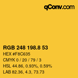 カラーコード: RGB 248 198.8 53 | qconv.com