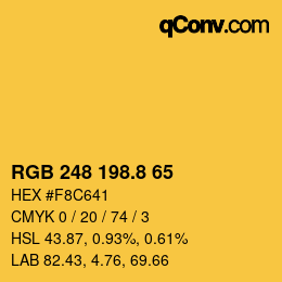 Color code: RGB 248 198.8 65 | qconv.com