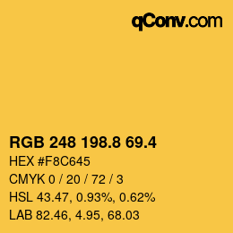 カラーコード: RGB 248 198.8 69.4 | qconv.com