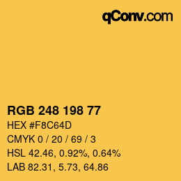 カラーコード: RGB 248 198 77 | qconv.com