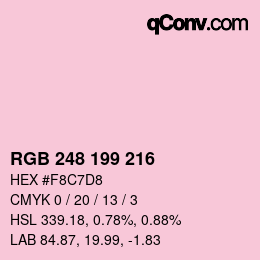 Color code: RGB 248 199 216 | qconv.com