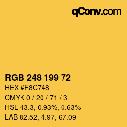 Color code: RGB 248 199 72 | qconv.com