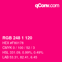 カラーコード: RGB 248 1 120 | qconv.com