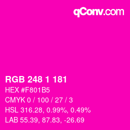 Color code: RGB 248 1 181 | qconv.com