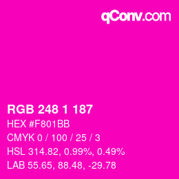 Color code: RGB 248 1 187 | qconv.com