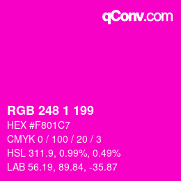 Color code: RGB 248 1 199 | qconv.com