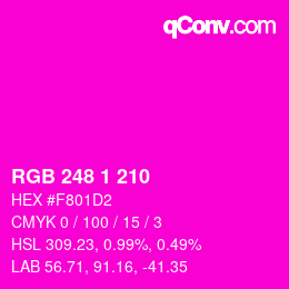 カラーコード: RGB 248 1 210 | qconv.com
