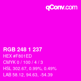 Color code: RGB 248 1 237 | qconv.com