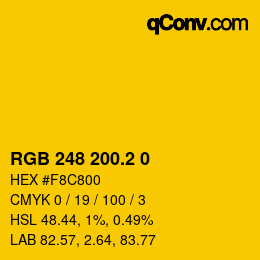 カラーコード: RGB 248 200.2 0 | qconv.com