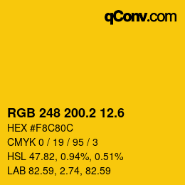 カラーコード: RGB 248 200.2 12.6 | qconv.com