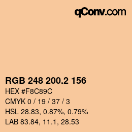 カラーコード: RGB 248 200.2 156 | qconv.com