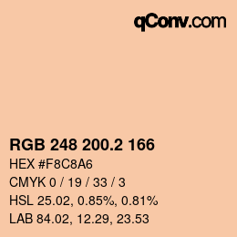 カラーコード: RGB 248 200.2 166 | qconv.com