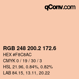 カラーコード: RGB 248 200.2 172.6 | qconv.com