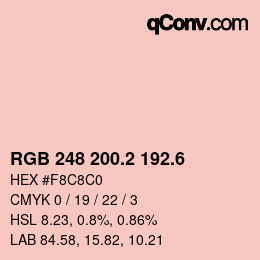 カラーコード: RGB 248 200.2 192.6 | qconv.com