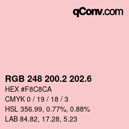 カラーコード: RGB 248 200.2 202.6 | qconv.com