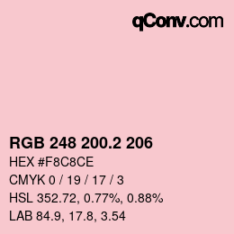 カラーコード: RGB 248 200.2 206 | qconv.com