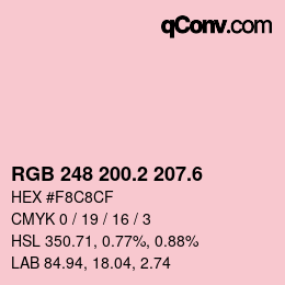 カラーコード: RGB 248 200.2 207.6 | qconv.com
