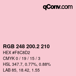 カラーコード: RGB 248 200.2 210 | qconv.com
