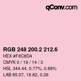 カラーコード: RGB 248 200.2 212.6 | qconv.com