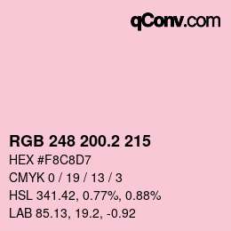 カラーコード: RGB 248 200.2 215 | qconv.com