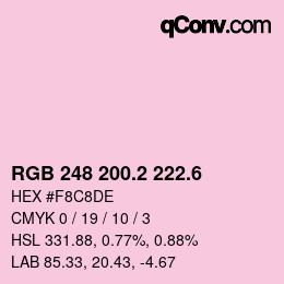 カラーコード: RGB 248 200.2 222.6 | qconv.com