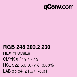 カラーコード: RGB 248 200.2 230 | qconv.com