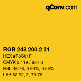 カラーコード: RGB 248 200.2 31 | qconv.com