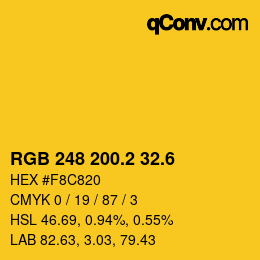 カラーコード: RGB 248 200.2 32.6 | qconv.com
