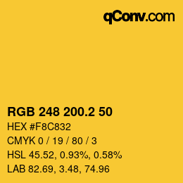カラーコード: RGB 248 200.2 50 | qconv.com