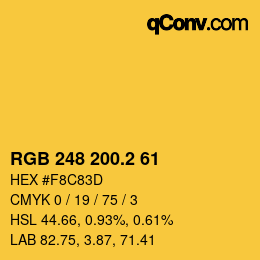 カラーコード: RGB 248 200.2 61 | qconv.com