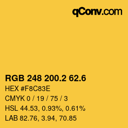 カラーコード: RGB 248 200.2 62.6 | qconv.com