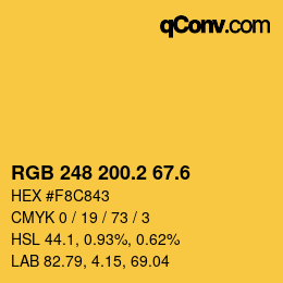 カラーコード: RGB 248 200.2 67.6 | qconv.com